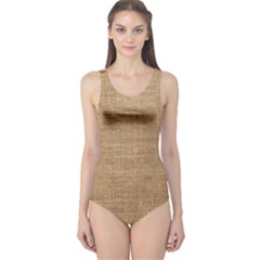 Burlap Texture One Piece Swimsuit by nateshop