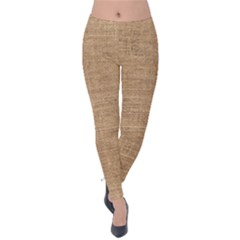 Burlap Texture Velvet Leggings by nateshop