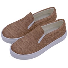 Burlap Texture Kids  Canvas Slip Ons by nateshop