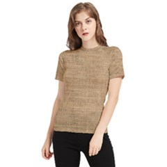 Burlap Texture Women s Short Sleeve Rash Guard by nateshop