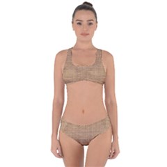 Burlap Texture Criss Cross Bikini Set by nateshop