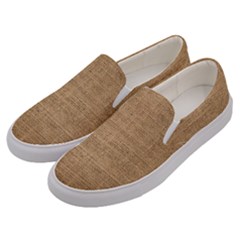 Burlap Texture Men s Canvas Slip Ons by nateshop