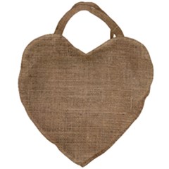 Burlap Texture Giant Heart Shaped Tote by nateshop