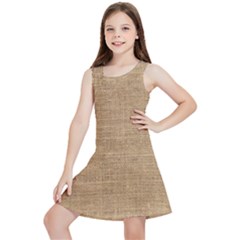 Burlap Texture Kids  Lightweight Sleeveless Dress by nateshop