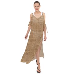 Burlap Texture Maxi Chiffon Cover Up Dress by nateshop