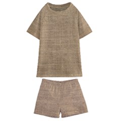 Burlap Texture Kids  Swim Tee And Shorts Set by nateshop