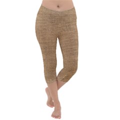 Burlap Texture Lightweight Velour Capri Yoga Leggings by nateshop