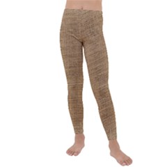 Burlap Texture Kids  Lightweight Velour Leggings by nateshop