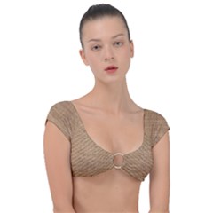 Burlap Texture Cap Sleeve Ring Bikini Top by nateshop