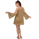 Burlap Texture Kimono Sleeves Boho Dress View2