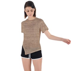 Burlap Texture Asymmetrical Short Sleeve Sports Tee by nateshop