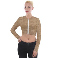 Burlap Texture Long Sleeve Cropped Velvet Jacket by nateshop