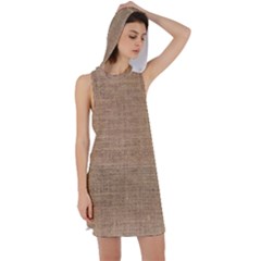 Burlap Texture Racer Back Hoodie Dress by nateshop