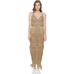 Burlap Texture Sleeveless Tie Ankle Chiffon Jumpsuit by nateshop