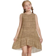 Burlap Texture Kids  Frill Swing Dress by nateshop