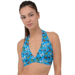 Butterflies Halter Plunge Bikini Top by nateshop