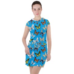 Butterflies Drawstring Hooded Dress by nateshop