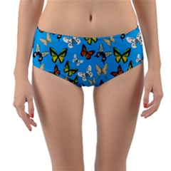 Butterflies Reversible Mid-waist Bikini Bottoms by nateshop