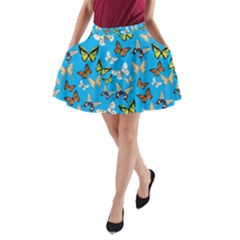 Butterflies A-line Pocket Skirt by nateshop