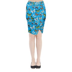 Butterflies Midi Wrap Pencil Skirt by nateshop