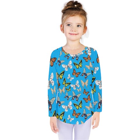 Butterflies Kids  Long Sleeve Tee by nateshop