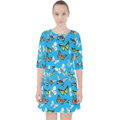 Butterflies Quarter Sleeve Pocket Dress by nateshop