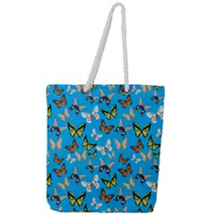 Butterflies Full Print Rope Handle Tote (large) by nateshop