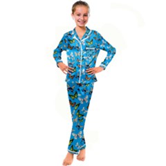 Butterflies Kid s Satin Long Sleeve Pajamas Set by nateshop