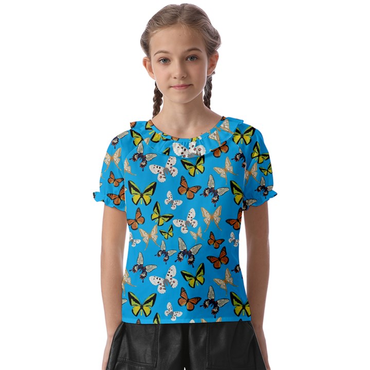 Butterflies Kids  Frill Chiffon Blouse