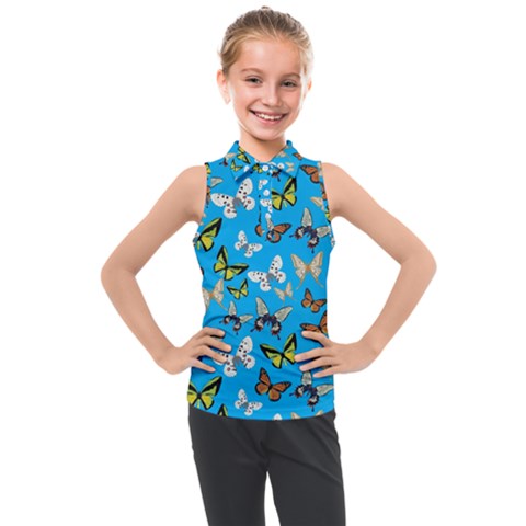 Butterflies Kids  Sleeveless Polo Tee by nateshop