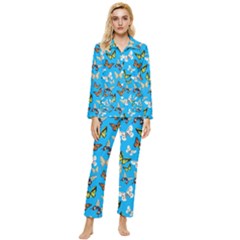 Butterflies Womens  Long Sleeve Velvet Pocket Pajamas Set by nateshop