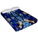 Cobalt on gold symmetry Fitted Sheet (Queen Size) View2