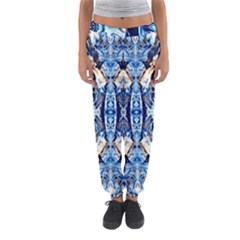 Cobalt On Gold Symmetry Women s Jogger Sweatpants by kaleidomarblingart