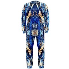 Cobalt On Gold Symmetry Onepiece Jumpsuit (men) by kaleidomarblingart