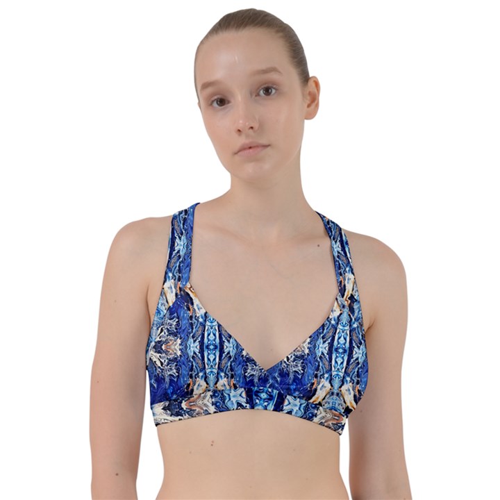 Cobalt on gold symmetry Sweetheart Sports Bra