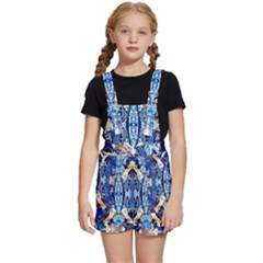 Cobalt On Gold Symmetry Kids  Short Overalls by kaleidomarblingart