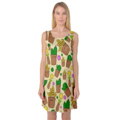 Cactus Sleeveless Satin Nightdress by nateshop