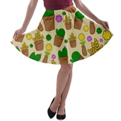 Cactus A-line Skater Skirt by nateshop