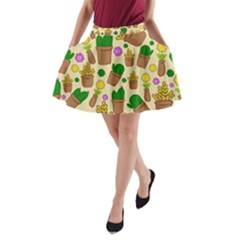 Cactus A-line Pocket Skirt by nateshop