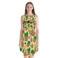 Cactus Sleeveless Chiffon Dress   by nateshop