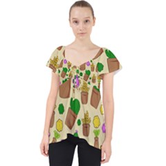 Cactus Lace Front Dolly Top by nateshop