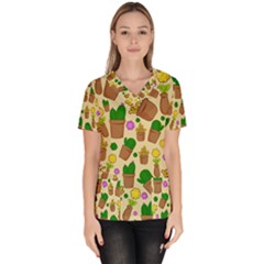 Cactus Women s V-neck Scrub Top by nateshop