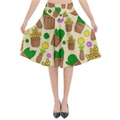 Cactus Flared Midi Skirt by nateshop