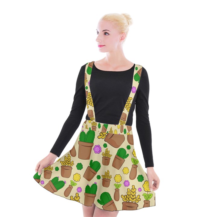 Cactus Suspender Skater Skirt