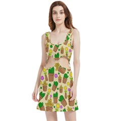 Cactus Velvet Cutout Dress by nateshop