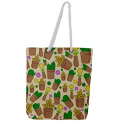 Cactus Full Print Rope Handle Tote (large)