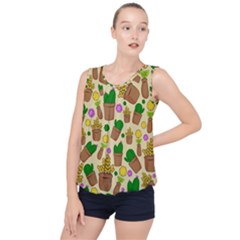 Cactus Bubble Hem Chiffon Tank Top by nateshop