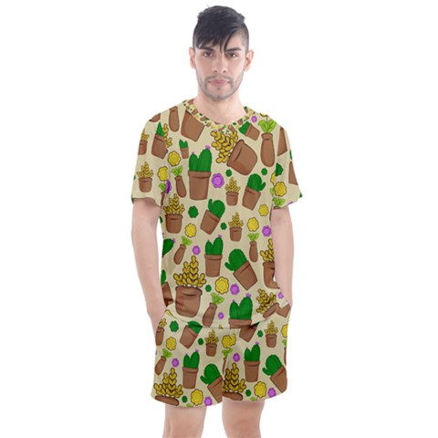 Cactus Men s Mesh Tee And Shorts Set by nateshop