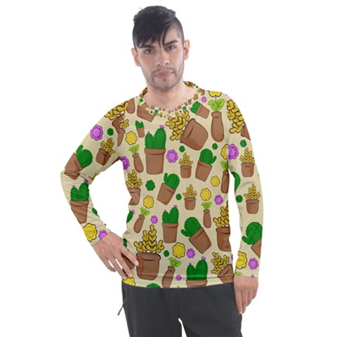 Cactus Men s Pique Long Sleeve Tee by nateshop