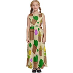 Cactus Kids  Satin Sleeveless Maxi Dress by nateshop